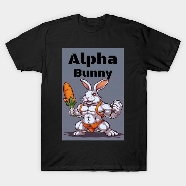 Alpha Bunny Muscle Man T-Shirt by HighwayForSouls